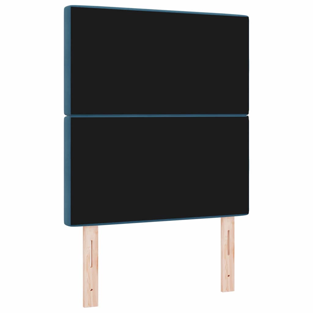 LED Headboard with LED Strip Lights Dark blue 80 cm Velvet